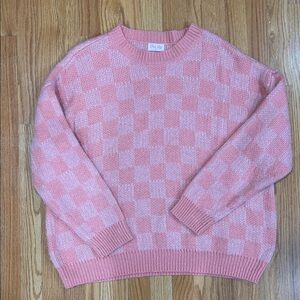 Pink Lily Soft Pink and Light Pink Knit Sweater